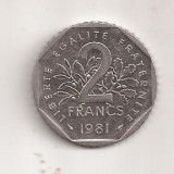 Moneda Franta - 2 Francs 1981 v1