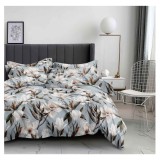 Lenjerie pat dublu,bumbac finet,6 piese,cearceaf normal 220x240cm, cearceaf pilota 200x220cm, 2 fete de perna 50x70, 2 fete de perna 70x70-A1062