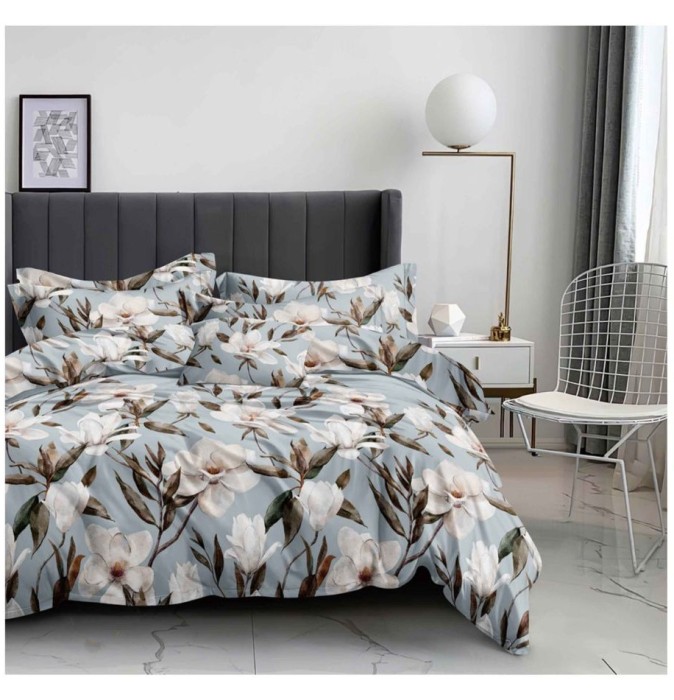 Lenjerie pat dublu,bumbac finet,6 piese,cearceaf normal 220x240cm, cearceaf pilota 200x220cm, 2 fete de perna 50x70, 2 fete de perna 70x70-A1062