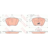 Set placute frana punte fata Ford Galaxy 192006; Seat Alhambra 192010; Vw Sharan 192010; Transporter T4, 192003; Trw GDB1460, parte montare : Punte