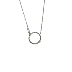 Colier argint 925, cerc rasucit cu zirconii 41 cm