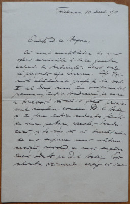 Scrisoare a lingvistului roman Heimann Hariton Tiktin prieten cu Eminescu , 1910 foto
