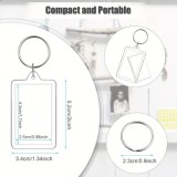 Breloc transparent dreptunghiular cu inel metalic , personalizabil cu fotografie sau flori presate