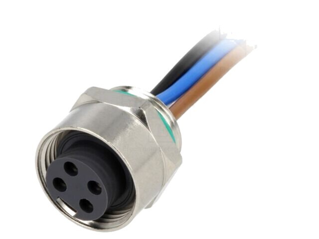 Conector HARTING 7/8 soclu 4 pini mamă drept cu cablu 0,5m IP67