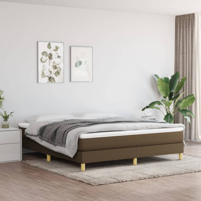 Gossi cadru de pat, maro inchis, 180 x 200 cm, material textil