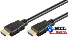 Cablu HDMI cu ethernet tata - tata cu conectori auriti, 7.5m foto