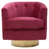 Fotoliu rotativ Burgundy Velvet, Inart