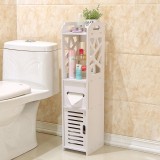 Dulap de baie, cu suport pentru hartie, dimensiuni 80x20x18cm, usor de instalat si demontat, din MDF, alb