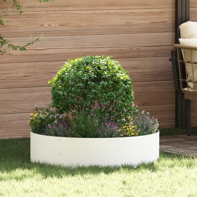 vidaXL Plantator pentru Grădină Alb 80x80x20 cm din Oțel foto