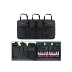 Organizator auto, 8 compartimente, poliester, negru, 86x47.5 cm