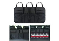 Organizator auto, 8 compartimente, poliester, negru, 86x47.5 cm