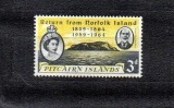 Timbru Insulele Pitcairn 1964 Centenar Intoarcerea din Insula Norfolk Regina Elisabeta a II-a MNH Nestampilat - A688
