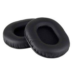 Set 2 bureti Edman pentru casti Audio-Technica ATH M50X, M50XBT, M50, M40X, M30, M20, M10, ATH-MSR7, Piele ecologica, Negru