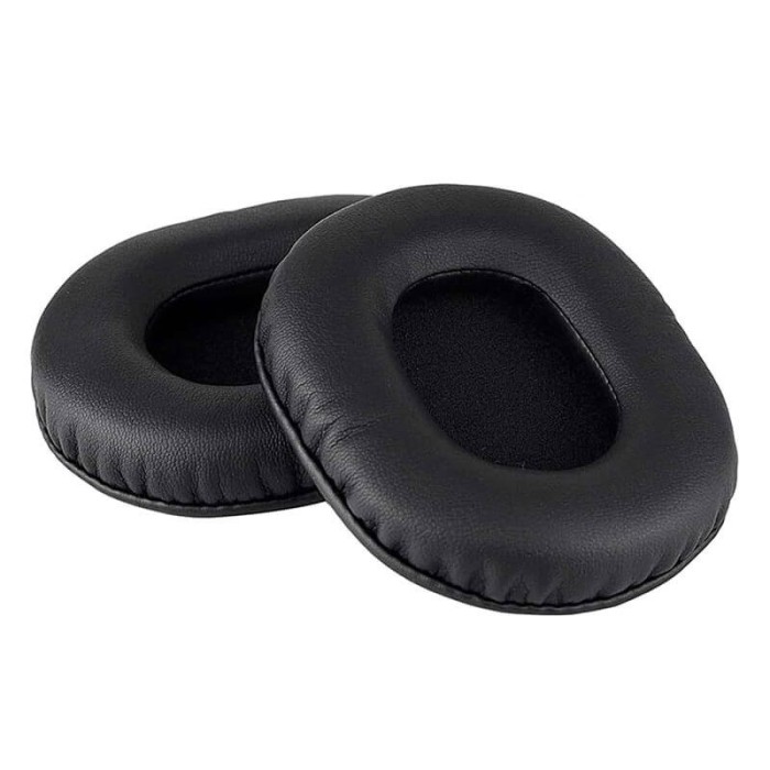 Set 2 bureti Edman pentru casti Audio-Technica ATH M50X, M50XBT, M50, M40X, M30, M20, M10, ATH-MSR7, Piele ecologica, Negru