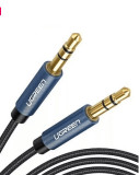 Cablu audio UGREEN mini jack 3.5mm AUX, 1m, Negru/Albastru