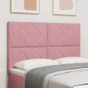 VidaXL Tăblie cap Pe perete Geometric cu headboard Roz 160 cm Catifea 3337937