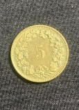 Moneda 5 rappen 1988 Elvetia, Europa