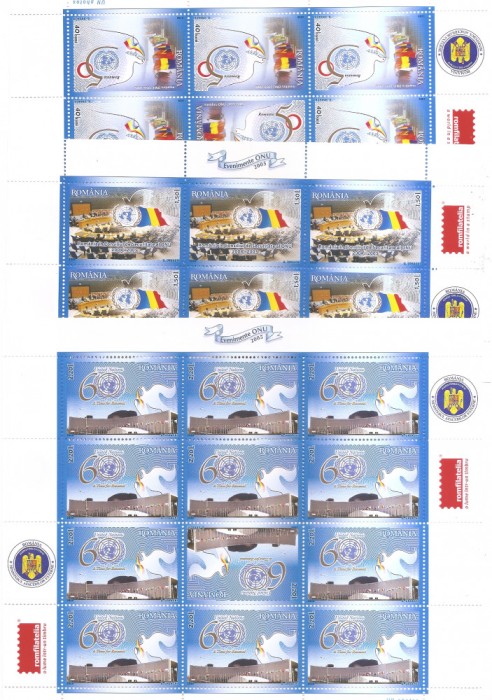 RO 2005, LP.1697b-Evenimente ONU, 3 MC-SET COMPLET, 4 poze, MNH(vezi descrierea)