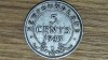 Newfoundland provincie Canada - bijuterie argint sterling - 5 cents 1943 C/ Ottawa - George VI - rara, tiraj 351k, America de Nord