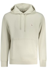 Calvin Klein Jeans hanorac barbati cu glugă si mini logo, regular fit, crem, S