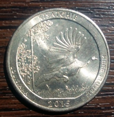 (M1225) MONEDA SUA - QUARTER DOLLAR 2015, LIT. P, LOUISIANA, KISATCHIE foto