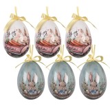 Set 6 oua decorative Paste Happy &Oslash; 7x10 cm