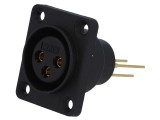 Soclu XLR mamă 3 PIN aurit 5A 19x24mm