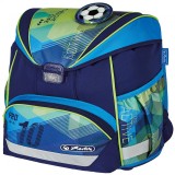 Ghiozdan neechipat Ultralight, dimensiune 36 x 28 x 21 cm, motiv Green Goal, Herlitz