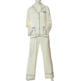 Pijama alba cu maneci lungi