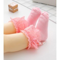 Sosetele roz cu perlute pentru fetite (Marime Disponibila: 6-9 luni (Marimea 19
