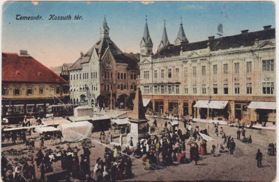 CP Timisoara Fabric Kossuth ter Piata Traian ND(1908) foto