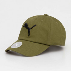 Puma șapcă de baseball din bumbac culoarea verde, cu imprimeu, 024587 24587