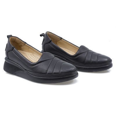 Pantofi Dama, Caspian, Cas-5509-5722, Casual, Piele Naturala, Negru foto