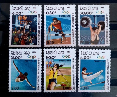 Laos 1983 sport Jocurile Olimpice de vara Los Angeles 84 serie MNH foto