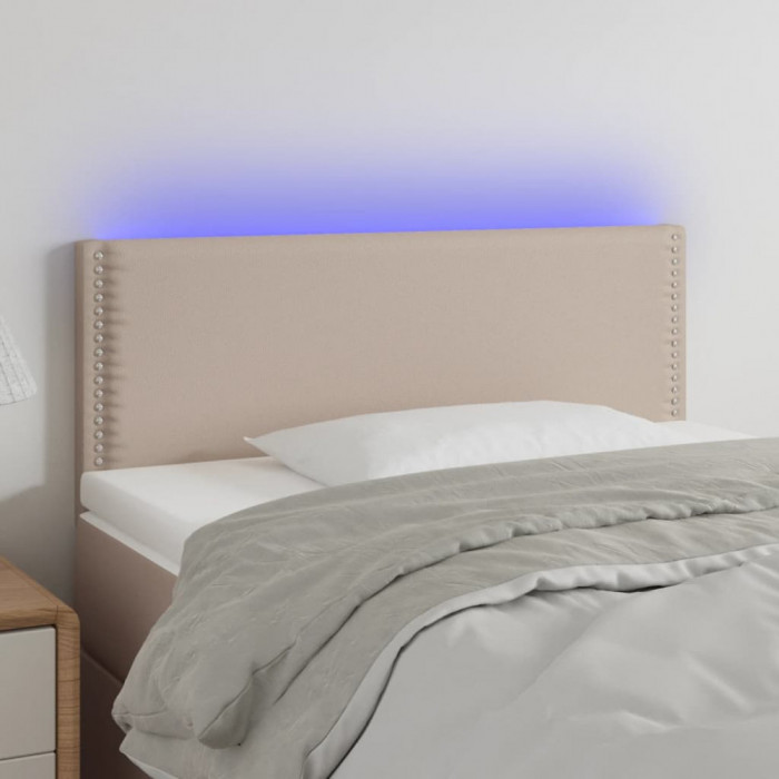 Tablie de pat cu LED, cappuccino, 80x5x78/88cm, piele ecologica GartenMobel Dekor