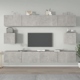 Cumpara ieftin Set dulap TV, 6 piese, gri beton, lemn prelucrat