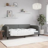 VidaXL Pat de zi, gri &icirc;nchis, 90x200 cm, material textil