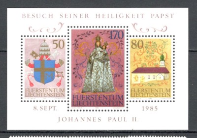 Liechtenstein.1985 Vizita Papei Ioan Paul II-Bl. SL.171 foto
