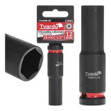 Cheie tubulara de impact lunga in 6 puncte 1 / 2&quot;, 12 mm, Cr-Mo, Tvardy T00211-12