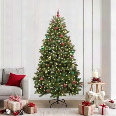 vidaXL Brad de Crăciun artificial Verde 210 cm PVC și Metal 3395702