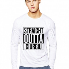 Bluza barbati alba - Straight Outta Giurgiu - XL