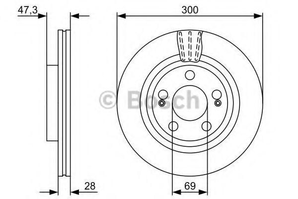 Disc frana KIA CEED (JD) (2012 - 2016) BOSCH 0 986 479 537