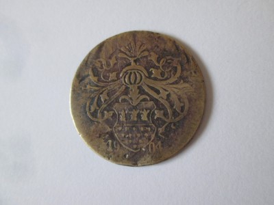 Rar! Jeton romanesc 100 Bani 1904 Chiojdeni/Vrancea fratii Rosenberg,diam.=28 mm foto