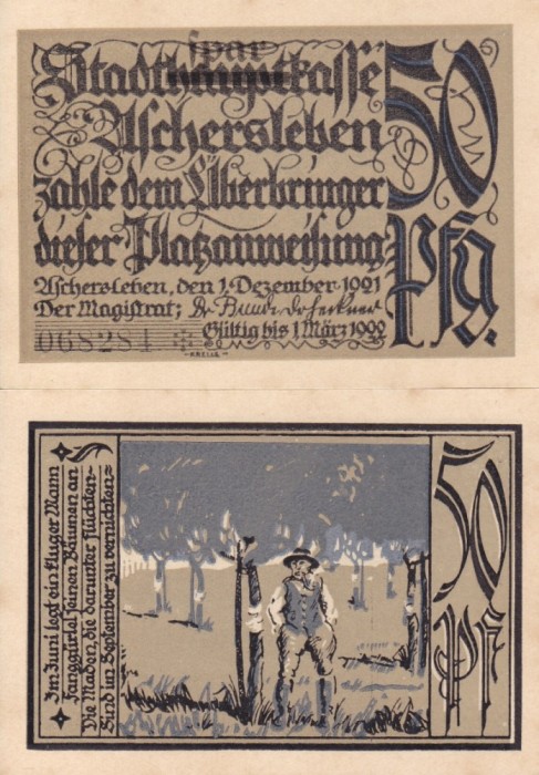 GERMANIA 50 pfennig 1921 notgeld AUNC/UNC!!!