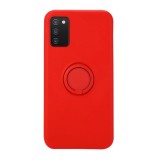 Husa soft liquid compatibila cu samsung galaxy a03s, interior cu piele alcantara, 360&Acirc;&deg; inel rotativ cu magnet auto, rosu