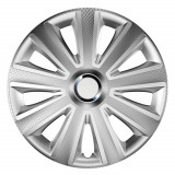 Capac roata auto Versaco Aviator RC carbon 14 inch, pentru jante din otel, plastic ABS rezistent, montaj rapid, 1 bucata