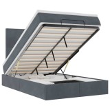 Cumpara ieftin Cadru de pat otoman cu saltele Gri inchis 120x190cm catifea