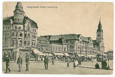 1278 - ORADEA, Market, Romania - old postcard - used - 1915 foto