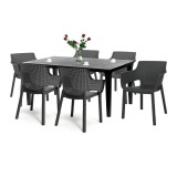 Cumpara ieftin Set mobilier de grădină Fueva 6+1, grafit
