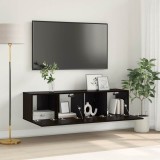 Set Dulap TV Stejar Negru Lemn prelucrat Mic Dulap TV